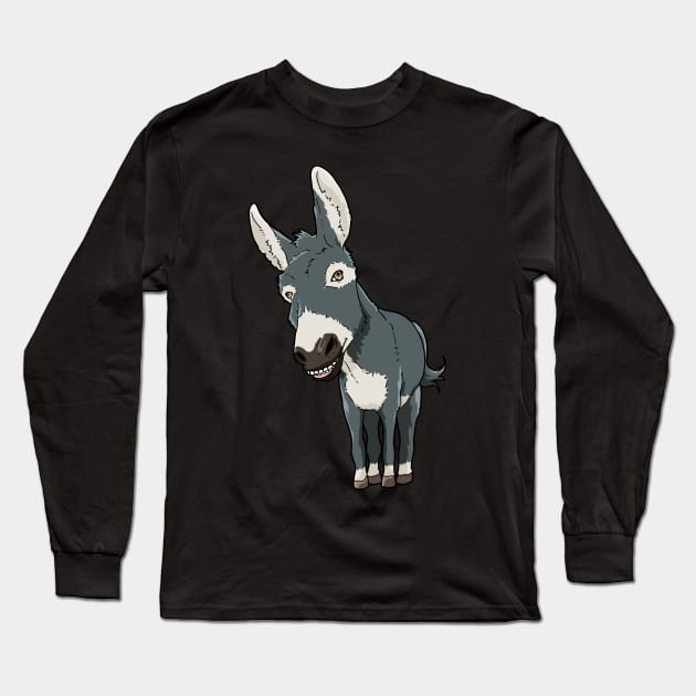 Donkey Funny Long Sleeve T-Shirt by KAWAIITEE